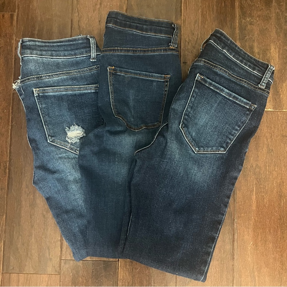 Set of three blue jeans size 7 & 7/8